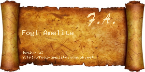 Fogl Amelita névjegykártya